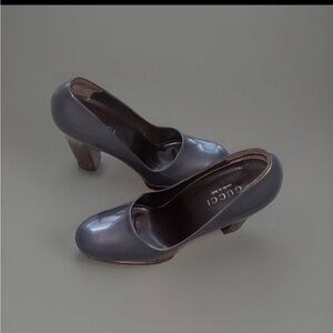 Gucci Women's Glossy Gray Heels